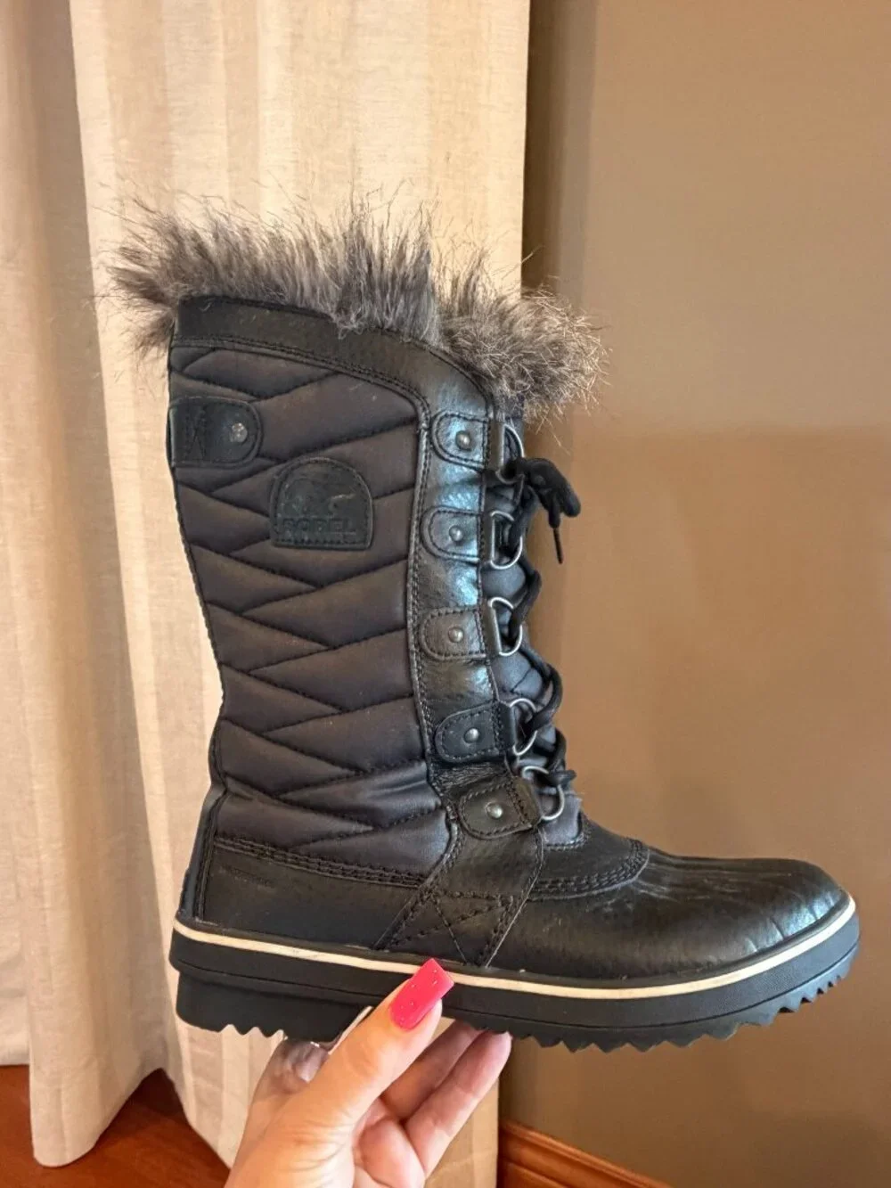 Sorel Women's Tofino II Black Stone Waterproof Insulated Winter Boot, Size 8.5